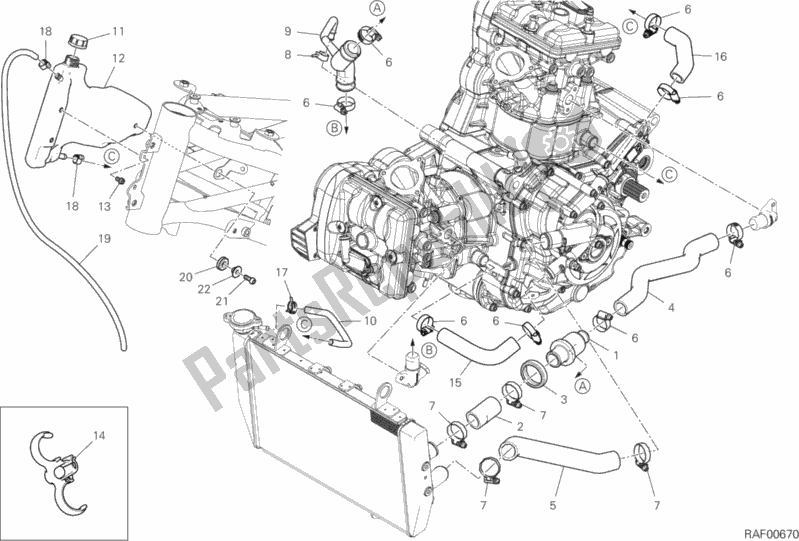 Todas as partes de Circuito De Refrigeração do Ducati Multistrada 950 S USA 2019